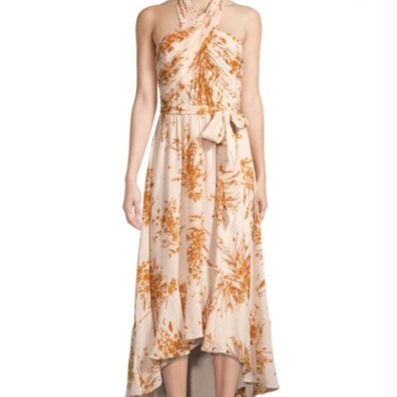SOLD -JOIE ARNEY SILK FLORAL HALTER MIDI DRESS NWT - Picture 8 of 9